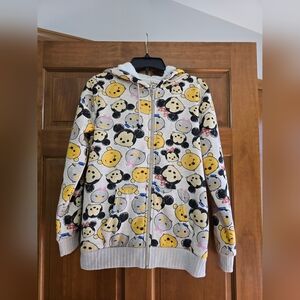 Disney Beige Tsum Tsum Zip Hoodie with Yellow & Black Accents